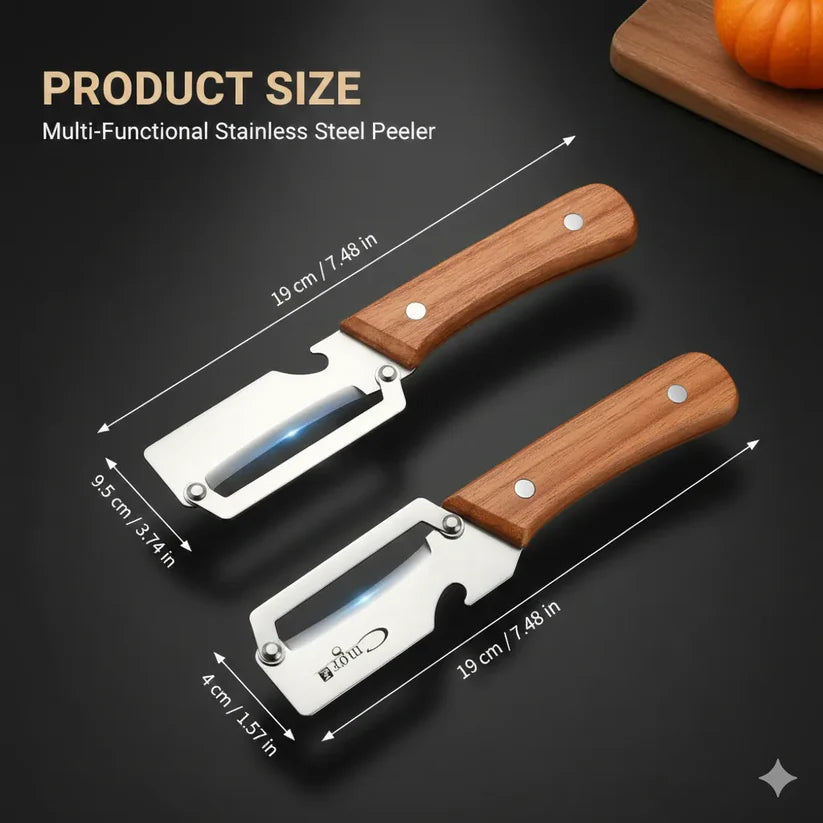 Wood Handle Stainless Steel Peeler