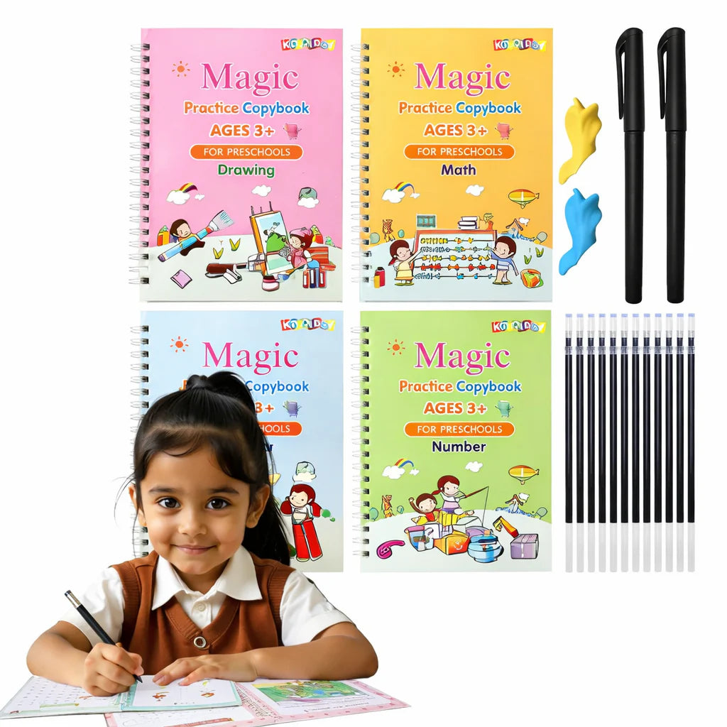 4-in-1 Reusable Kids Practice Book Set 50% Off