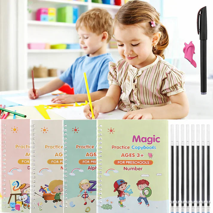 4-in-1 Reusable Kids Practice Book Set 50% Off